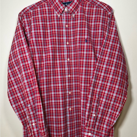 Ralph Lauren Red Plaid Button-Down Shirt Size XL - Picture 1 of 4